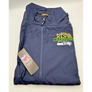 NEW Seattle Seahawks Jacket Men 2XL Super Bowl 48 Champions Core 365 Windbreaker